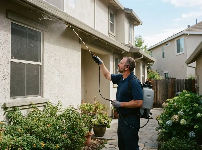 Exterior Spider and Web Suppression Treatment in Sacramento, CA